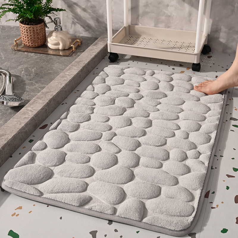 Pebble Texture Entryway Mat - Non-slip Bathroom Rug, Bedroom Side Floor Mat for Home Use