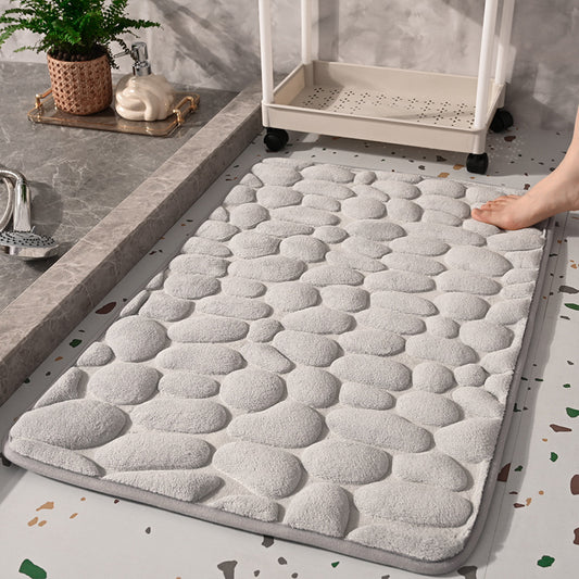 Pebble Texture Entryway Mat - Non-slip Bathroom Rug, Bedroom Side Floor Mat for Home Use