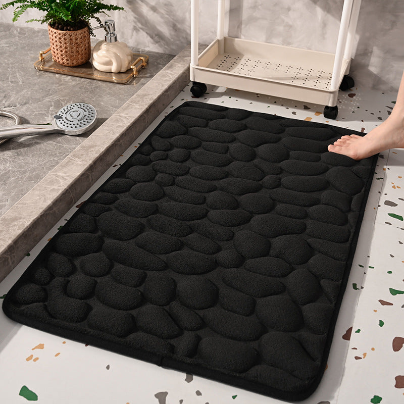 Pebble Texture Entryway Mat - Non-slip Bathroom Rug, Bedroom Side Floor Mat for Home Use