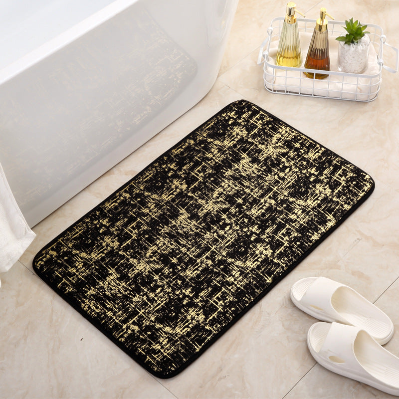 Starry Sky Pattern Sponge Gold Foil Entryway Mat - Non-slip Absorbent Rug for Bathroom, Kitchen - Home Use