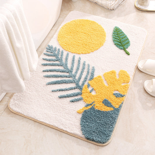Modern Minimalist Flocked Rug - Non-slip Mat for Living Room, Entryway, Bathroom, Kitchen - Home Use
