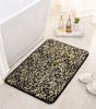Leopard Print Sponge Gold Foil Entryway Mat - Non-slip Absorbent Rug for Bathroom, Kitchen - Home Use