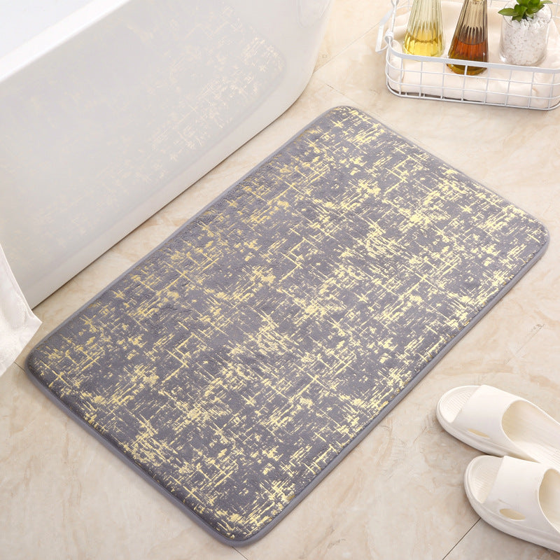 Starry Sky Pattern Sponge Gold Foil Entryway Mat - Non-slip Absorbent Rug for Bathroom, Kitchen - Home Use