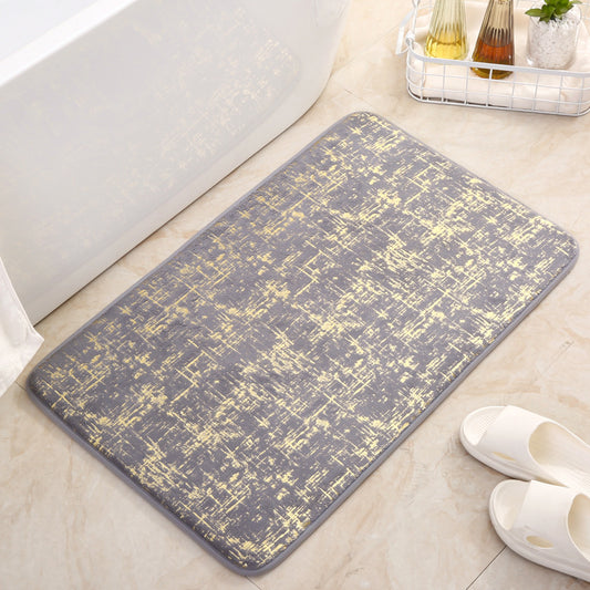 Starry Sky Pattern Sponge Gold Foil Entryway Mat - Non-slip Absorbent Rug for Bathroom, Kitchen - Home Use