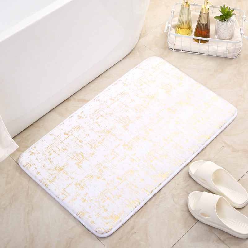 Starry Sky Pattern Sponge Gold Foil Entryway Mat - Non-slip Absorbent Rug for Bathroom, Kitchen - Home Use
