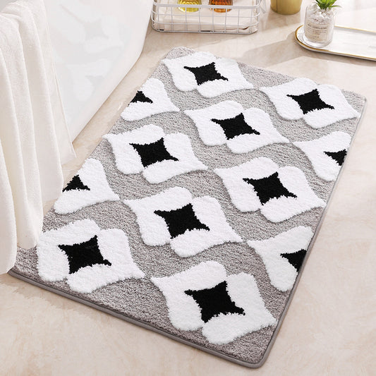 New Flocked Home Mat - Non-slip Bathroom Rug, Entryway Carpet for Living Room, Kitchen Floor Mat
