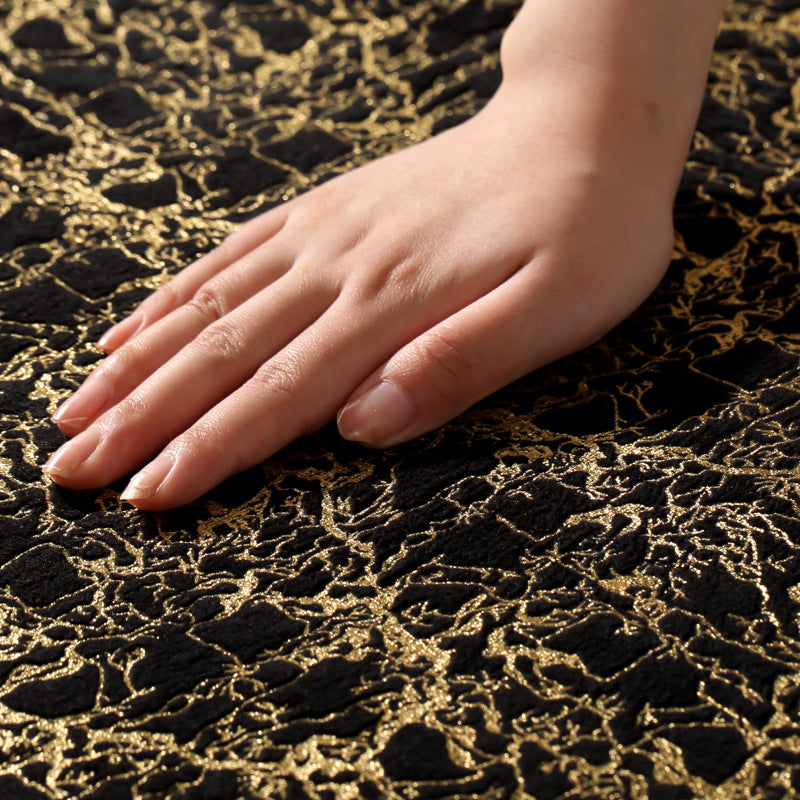 Modern Minimalist Sponge Gold Foil Entryway Mat - Absorbent Non-slip Bathroom Mat for Home Use