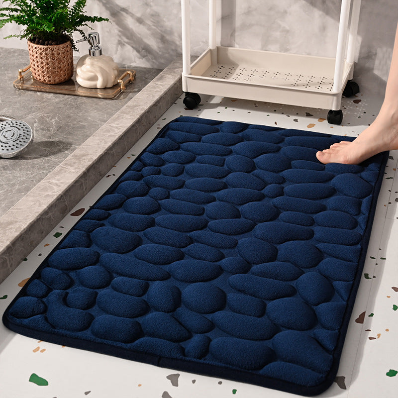 Pebble Texture Entryway Mat - Non-slip Bathroom Rug, Bedroom Side Floor Mat for Home Use
