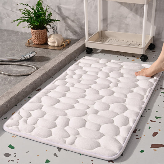 Pebble Texture Entryway Mat - Non-slip Bathroom Rug, Bedroom Side Floor Mat for Home Use